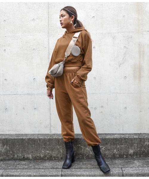 ANAP（アナップ）の「【オンライン限定アイテム】裏毛ジョガーパンツ（スウェットパンツ・レディース・ブラック/ブラウン/カーキ/オレンジ/グレイッシュベージュ・FREE）」の20枚目の写真