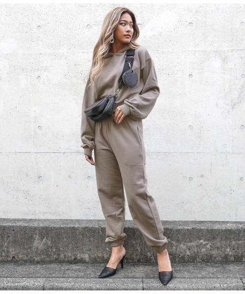 ANAP（アナップ）の「【オンライン限定アイテム】裏毛ジョガーパンツ（スウェットパンツ・レディース・ブラック/ブラウン/カーキ/オレンジ/グレイッシュベージュ・FREE）」の18枚目の写真