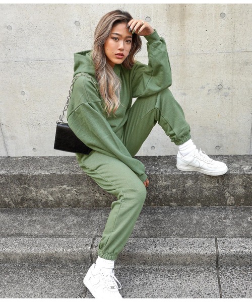 ANAP（アナップ）の「【オンライン限定アイテム】裏毛ジョガーパンツ（スウェットパンツ・レディース・ブラック/ブラウン/カーキ/オレンジ/グレイッシュベージュ・FREE）」の15枚目の写真