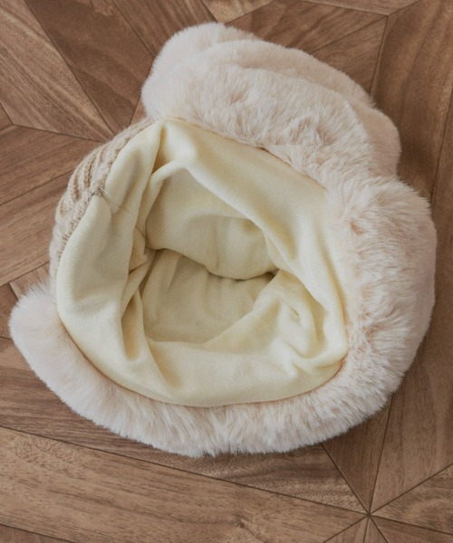 MERLOT（メルロー）の「ぽんぽんニットフライトキャップ（キャップ・レディース・ブラック/グレー/ナチュラル・FREE）」の16枚目の写真