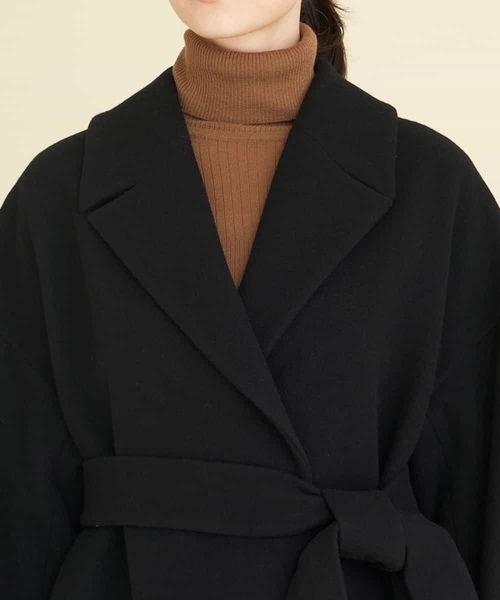 MICHEL KLEIN(ミッシェル・クラン)の「Super100'sウールビーバーロングコート(ブラック)(チェスターコート・レディース・ブラック・38)」の6枚目の写真