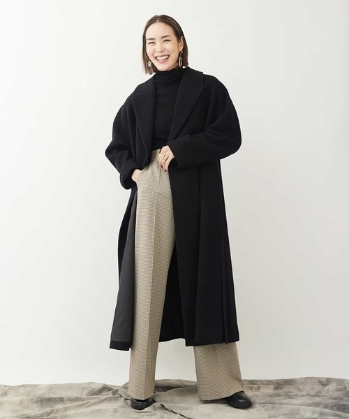 MICHEL KLEIN(ミッシェル・クラン)の「Super100'sウールビーバーロングコート(ブラック)(チェスターコート・レディース・ブラック・38)」の13枚目の写真