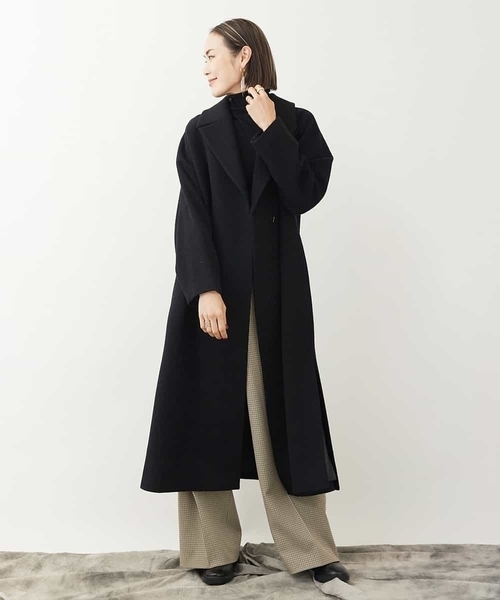 MICHEL KLEIN(ミッシェル・クラン)の「Super100'sウールビーバーロングコート(ブラック)(チェスターコート・レディース・ブラック・38)」の17枚目の写真