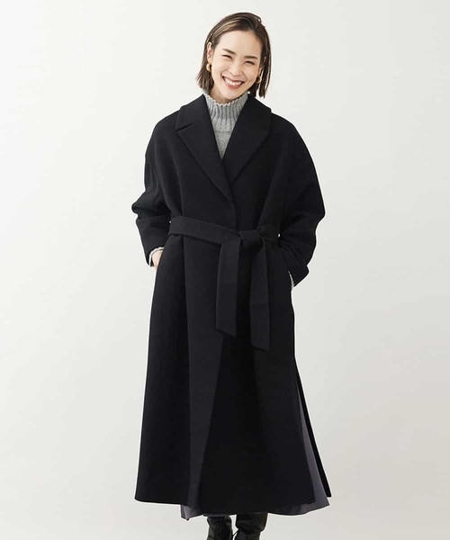 MICHEL KLEIN(ミッシェル・クラン)の「Super100'sウールビーバーロングコート(ブラック)(チェスターコート・レディース・ブラック・38)」の18枚目の写真
