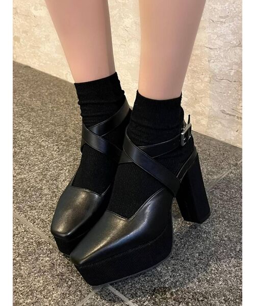 EATME（イートミー）の「クロスウェッジサンダル（サンダル・レディース・ブラック/ベージュ・S/M/L）」の3枚目の写真