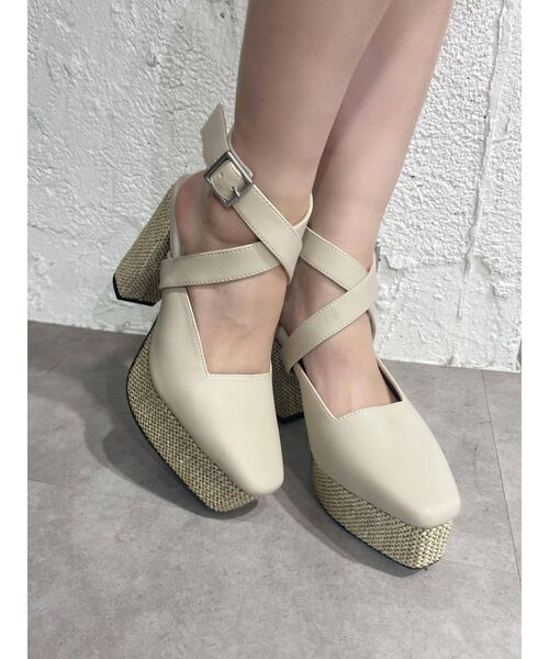 EATME（イートミー）の「クロスウェッジサンダル（サンダル・レディース・ブラック/ベージュ・S/M/L）」の4枚目の写真