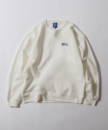 【別注】【YALE】 カレッジロゴ ビッグシルエット クルー 長袖 スウェット トレーナー / 白 / グレー