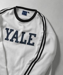 【別注】【YALE】 カレッジロゴ ビッグシルエット クルー 長袖 スウェット トレーナー / 白 / グレー