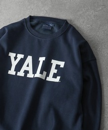 【別注】【YALE】 カレッジロゴ ビッグシルエット クルー 長袖 スウェット トレーナー / 白 / グレー