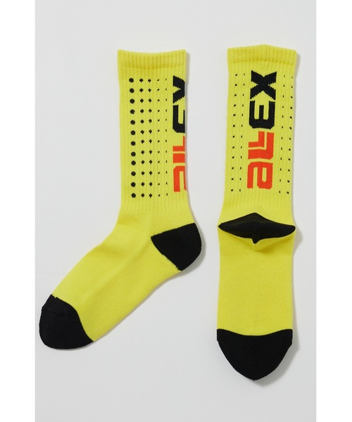AlexanderLeeChang(アレキサンダーリーチャン)の「AlexanderLeeChang/アレキサンダーリーチャン ELECT SOCKS 靴下 ロゴ リブソックス(ソックス/靴下・メンズ・ホワイト/ブラック/レモンイエロー・ONE SIZE)」の5枚目の写真