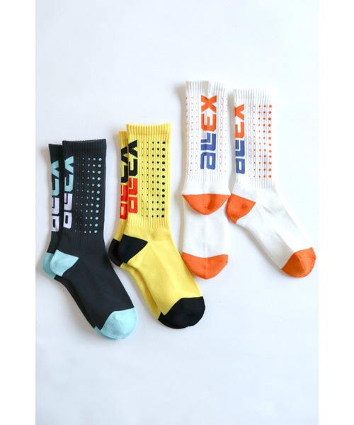 AlexanderLeeChang(アレキサンダーリーチャン)の「AlexanderLeeChang/アレキサンダーリーチャン ELECT SOCKS 靴下 ロゴ リブソックス(ソックス/靴下・メンズ・ホワイト/ブラック/レモンイエロー・ONE SIZE)」の8枚目の写真