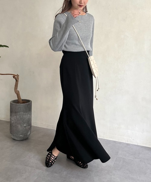 CAPRICIEUX LE'MAGE（カプリシューレマージュ）の「スリットスリーブリブプルオーバー（ニット/セーター・レディース・ブラック/グレー/アイボリー・FREE）」の6枚目の写真