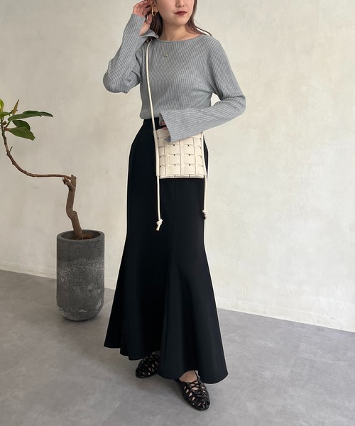 CAPRICIEUX LE'MAGE（カプリシューレマージュ）の「スリットスリーブリブプルオーバー（ニット/セーター・レディース・ブラック/グレー/アイボリー・FREE）」の15枚目の写真