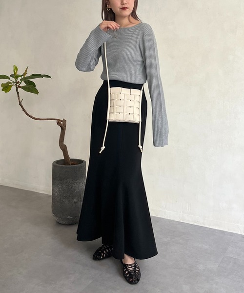 CAPRICIEUX LE'MAGE（カプリシューレマージュ）の「スリットスリーブリブプルオーバー（ニット/セーター・レディース・ブラック/グレー/アイボリー・FREE）」の11枚目の写真