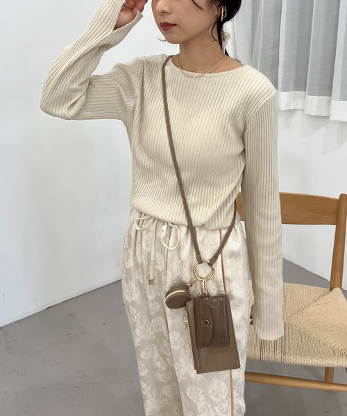 CAPRICIEUX LE'MAGE（カプリシューレマージュ）の「スリットスリーブリブプルオーバー（ニット/セーター・レディース・ブラック/グレー/アイボリー・FREE）」の16枚目の写真