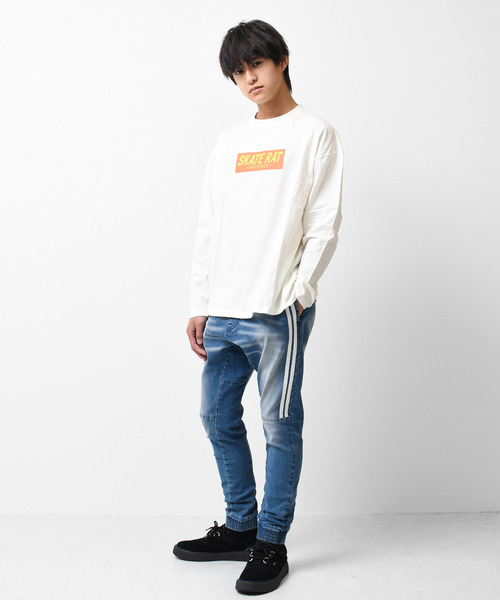 RAT EFFECT（ラットエフェクト）の「SKATE RATロングTシャツ（Tシャツ/カットソー・キッズ・ブラック/サックスブルー/オフホワイト/グレイッシュベージュ・130/150/140/120/160）」の5枚目の写真