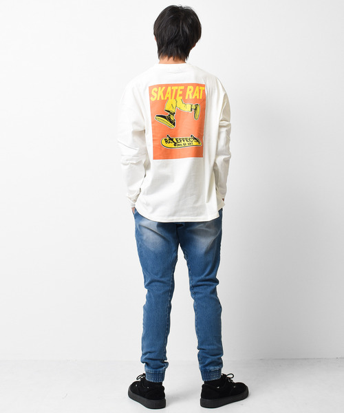 RAT EFFECT（ラットエフェクト）の「SKATE RATロングTシャツ（Tシャツ/カットソー・キッズ・ブラック/サックスブルー/オフホワイト/グレイッシュベージュ・130/150/140/120/160）」の6枚目の写真
