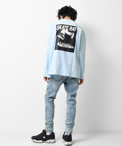 RAT EFFECT（ラットエフェクト）の「SKATE RATロングTシャツ（Tシャツ/カットソー・キッズ・ブラック/サックスブルー/オフホワイト/グレイッシュベージュ・130/150/140/120/160）」の12枚目の写真