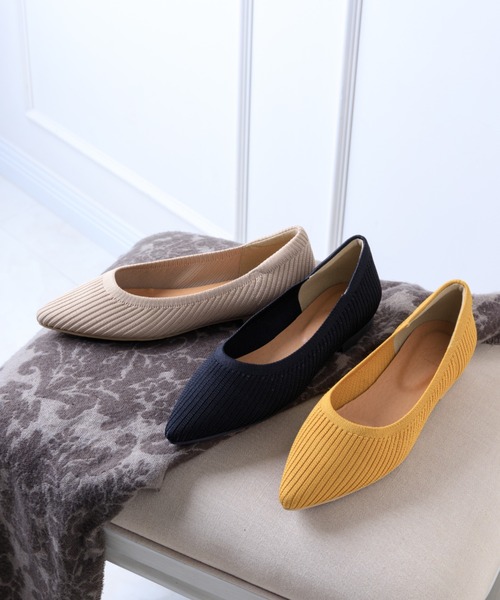 Noubel Voug Relax(ヌーベルヴォーグリラックス)の「ポインテッドトゥ ローヒール ニット パンプス(パンプス・レディース・ブラック/ベージュ/アイボリー/マスタード・S/M/L/LL)」の21枚目の写真