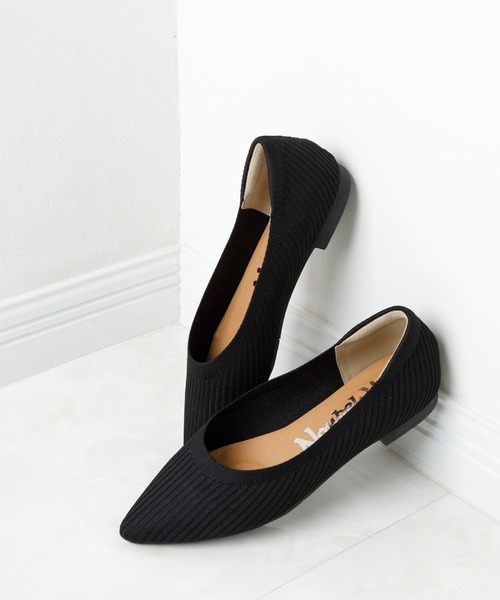 Noubel Voug Relax(ヌーベルヴォーグリラックス)の「ポインテッドトゥ ローヒール ニット パンプス(パンプス・レディース・ブラック/ベージュ/アイボリー/マスタード・S/M/L/LL)」の6枚目の写真