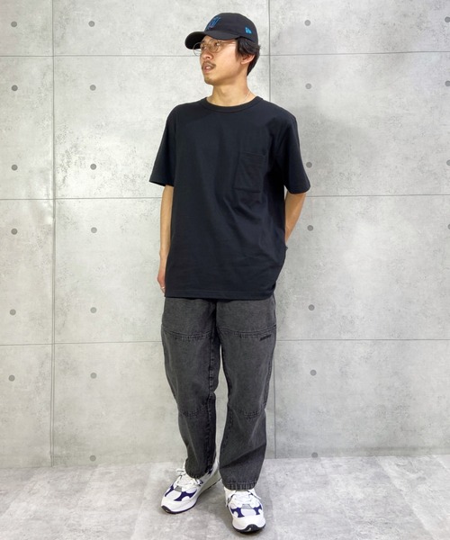 HANES(ヘインズ)の「HANES/ヘインズ ビッグシルエット ポケットTシャツ SST/Tシャツ HM1-V102(Tシャツ/カットソー・メンズ・ベージュ/ブラック・L/XL/M)」の7枚目の写真