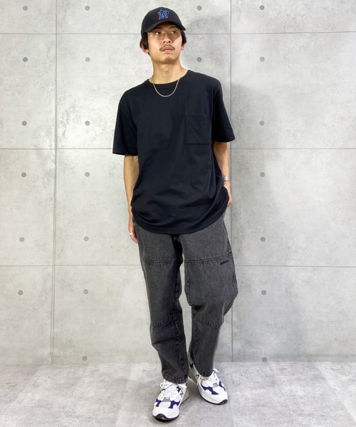 HANES(ヘインズ)の「HANES/ヘインズ ビッグシルエット ポケットTシャツ SST/Tシャツ HM1-V102(Tシャツ/カットソー・メンズ・ベージュ/ブラック・L/XL/M)」の6枚目の写真
