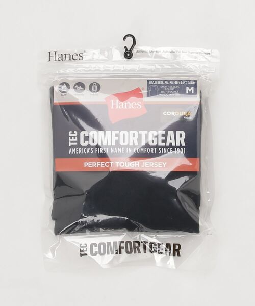 HANES(ヘインズ)の「HANES/ヘインズ ビッグシルエット ポケットTシャツ SST/Tシャツ HM1-V102(Tシャツ/カットソー・メンズ・ベージュ/ブラック・L/XL/M)」の14枚目の写真