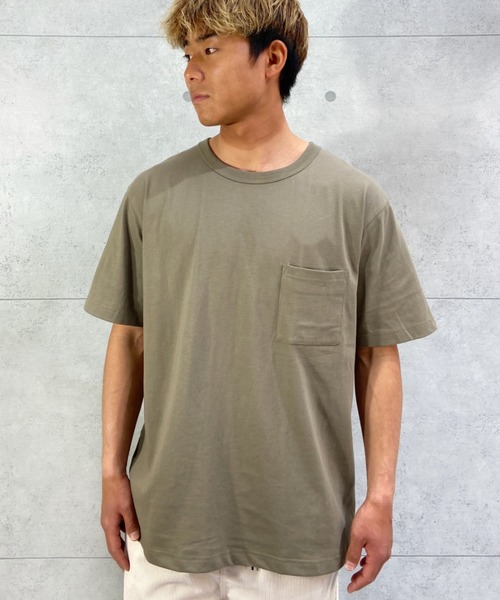 HANES(ヘインズ)の「HANES/ヘインズ ビッグシルエット ポケットTシャツ SST/Tシャツ HM1-V102(Tシャツ/カットソー・メンズ・ベージュ/ブラック・L/XL/M)」の22枚目の写真