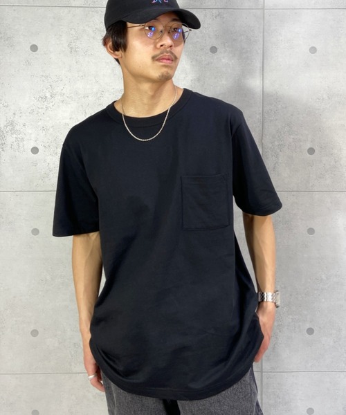 HANES(ヘインズ)の「HANES/ヘインズ ビッグシルエット ポケットTシャツ SST/Tシャツ HM1-V102(Tシャツ/カットソー・メンズ・ベージュ/ブラック・L/XL/M)」の21枚目の写真
