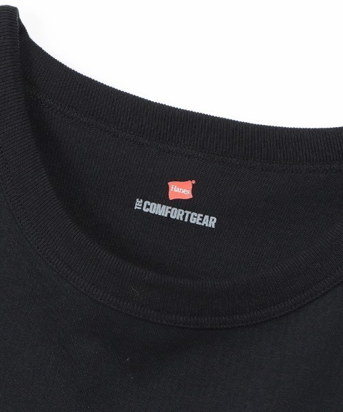 HANES(ヘインズ)の「HANES/ヘインズ ビッグシルエット ポケットTシャツ SST/Tシャツ HM1-V102(Tシャツ/カットソー・メンズ・ベージュ/ブラック・L/XL/M)」の17枚目の写真