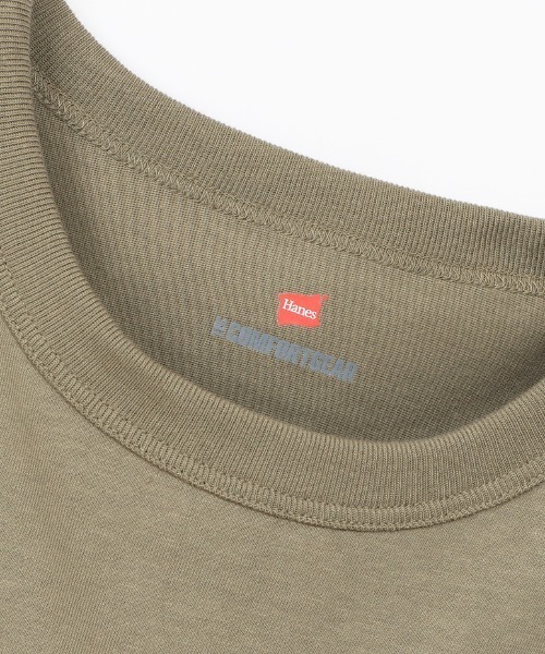 HANES(ヘインズ)の「HANES/ヘインズ ビッグシルエット ポケットTシャツ SST/Tシャツ HM1-V102(Tシャツ/カットソー・メンズ・ベージュ/ブラック・L/XL/M)」の19枚目の写真