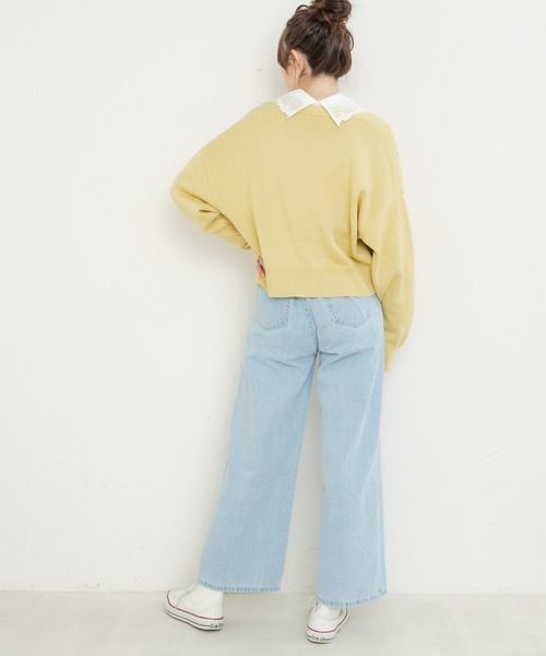 OLIVE des OLIVE(オリーブデオリーブ)の「【WEB限定カラーあり】キレイ色クロップドカーディガン(カーディガン/ボレロ・レディース・イエロー/イエロー×グリーン/ラベンダー/オレンジ/オフホワイト/ベージュ・FREE)」の8枚目の写真