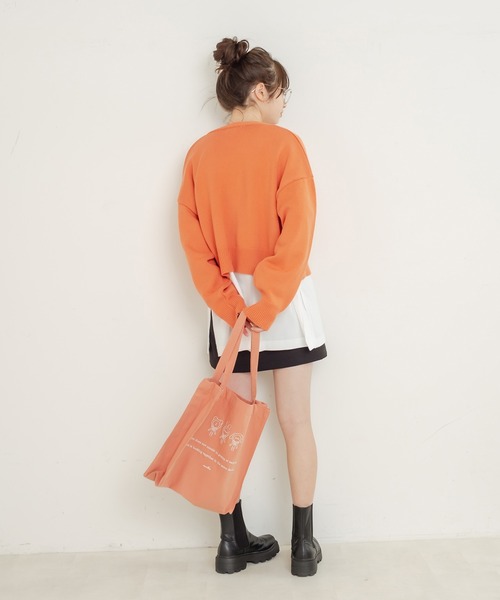 OLIVE des OLIVE(オリーブデオリーブ)の「【WEB限定カラーあり】キレイ色クロップドカーディガン(カーディガン/ボレロ・レディース・イエロー/イエロー×グリーン/ラベンダー/オレンジ/オフホワイト/ベージュ・FREE)」の11枚目の写真