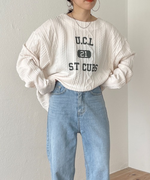 wee9s（ウィークス）の「2way cable loose tee / 前後2ウェイケーブルルーズティー（Tシャツ/カットソー・レディース・アイボリー・FREE）」の13枚目の写真