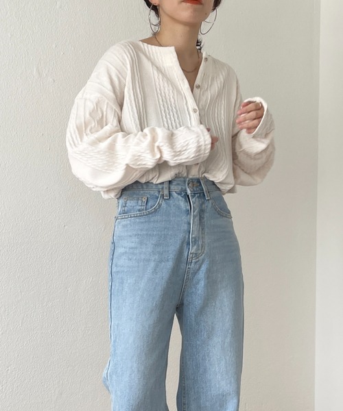 wee9s（ウィークス）の「2way cable loose tee / 前後2ウェイケーブルルーズティー（Tシャツ/カットソー・レディース・アイボリー・FREE）」の12枚目の写真