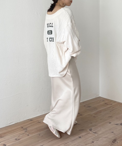 wee9s（ウィークス）の「2way cable loose tee / 前後2ウェイケーブルルーズティー（Tシャツ/カットソー・レディース・アイボリー・FREE）」の17枚目の写真