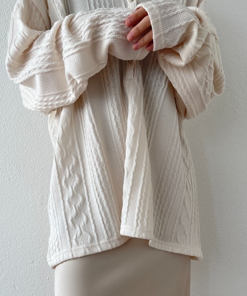 wee9s（ウィークス）の「2way cable loose tee / 前後2ウェイケーブルルーズティー（Tシャツ/カットソー・レディース・アイボリー・FREE）」の22枚目の写真
