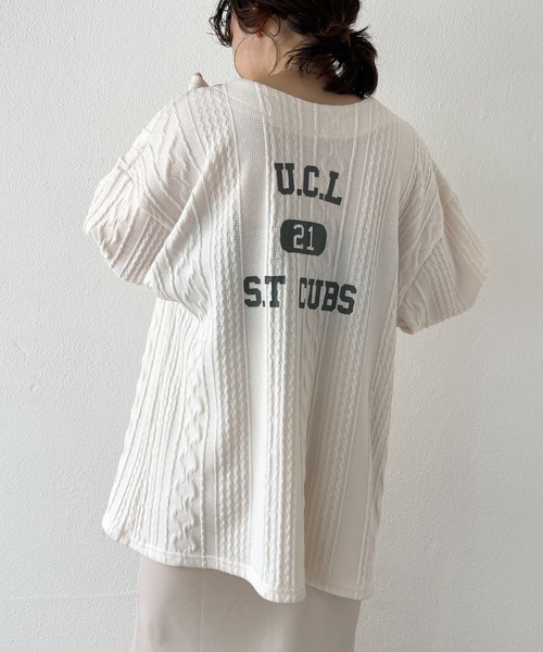 wee9s（ウィークス）の「2way cable loose tee / 前後2ウェイケーブルルーズティー（Tシャツ/カットソー・レディース・アイボリー・FREE）」の21枚目の写真