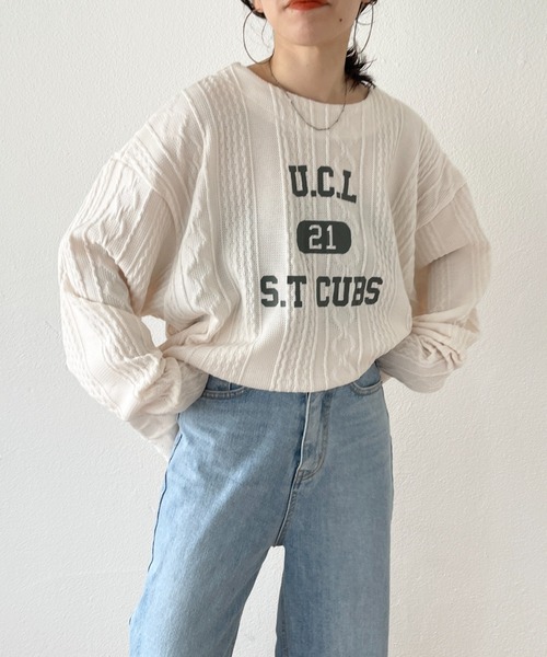 wee9s（ウィークス）の「2way cable loose tee / 前後2ウェイケーブルルーズティー（Tシャツ/カットソー・レディース・アイボリー・FREE）」の14枚目の写真