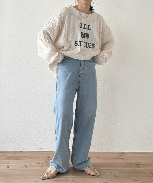 wee9s（ウィークス）の「2way cable loose tee / 前後2ウェイケーブルルーズティー（Tシャツ/カットソー・レディース・アイボリー・FREE）」の15枚目の写真