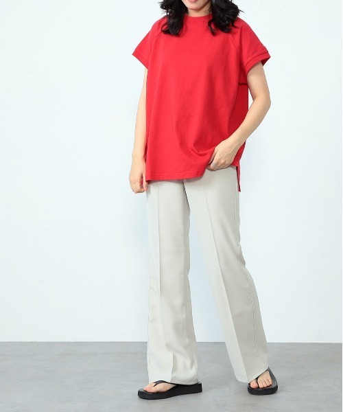 SOMETHING(サムシング)の「SOMETHING/サムシング センタープレスハイウエストフレアトラウザーパンツ【ウォッシャブル】(その他パンツ・レディース・ブラック/ブラウン/ピンク/ブルーグリーン/アイボリー/イエロー/ブラウン系その他/ピンク系その他/グリーン/レッド/ベージュ系その他・SMALL/MEDIUM/X-SMALL)」の6枚目の写真