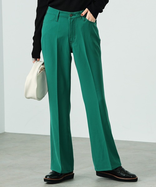 SOMETHING(サムシング)の「SOMETHING/サムシング センタープレスハイウエストフレアトラウザーパンツ【ウォッシャブル】(その他パンツ・レディース・ブラック/ブラウン/ピンク/ブルーグリーン/アイボリー/イエロー/ブラウン系その他/ピンク系その他/グリーン/レッド/ベージュ系その他・SMALL/MEDIUM/X-SMALL)」の7枚目の写真