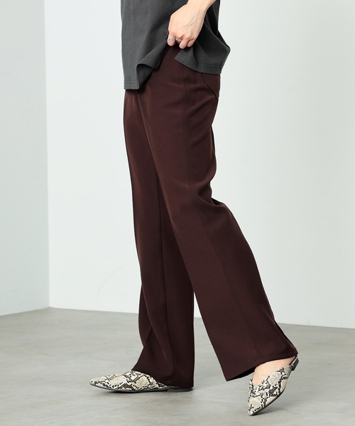 SOMETHING(サムシング)の「SOMETHING/サムシング センタープレスハイウエストフレアトラウザーパンツ【ウォッシャブル】(その他パンツ・レディース・ブラック/ブラウン/ピンク/ブルーグリーン/アイボリー/イエロー/ブラウン系その他/ピンク系その他/グリーン/レッド/ベージュ系その他・SMALL/MEDIUM/X-SMALL)」の13枚目の写真