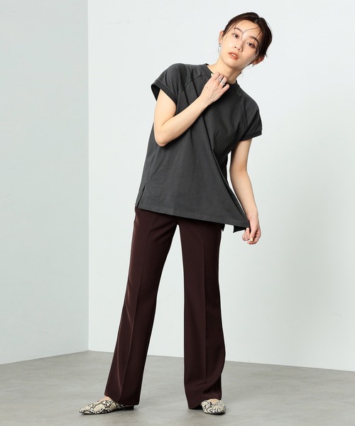 SOMETHING(サムシング)の「SOMETHING/サムシング センタープレスハイウエストフレアトラウザーパンツ【ウォッシャブル】(その他パンツ・レディース・ブラック/ブラウン/ピンク/ブルーグリーン/アイボリー/イエロー/ブラウン系その他/ピンク系その他/グリーン/レッド/ベージュ系その他・SMALL/MEDIUM/X-SMALL)」の19枚目の写真