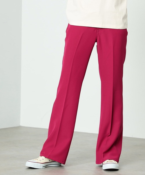 SOMETHING(サムシング)の「SOMETHING/サムシング センタープレスハイウエストフレアトラウザーパンツ【ウォッシャブル】(その他パンツ・レディース・ブラック/ブラウン/ピンク/ブルーグリーン/アイボリー/イエロー/ブラウン系その他/ピンク系その他/グリーン/レッド/ベージュ系その他・SMALL/MEDIUM/X-SMALL)」の21枚目の写真