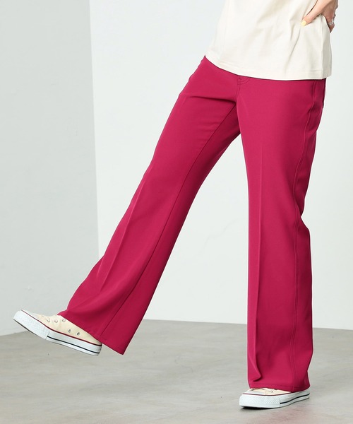 SOMETHING(サムシング)の「SOMETHING/サムシング センタープレスハイウエストフレアトラウザーパンツ【ウォッシャブル】(その他パンツ・レディース・ブラック/ブラウン/ピンク/ブルーグリーン/アイボリー/イエロー/ブラウン系その他/ピンク系その他/グリーン/レッド/ベージュ系その他・SMALL/MEDIUM/X-SMALL)」の22枚目の写真