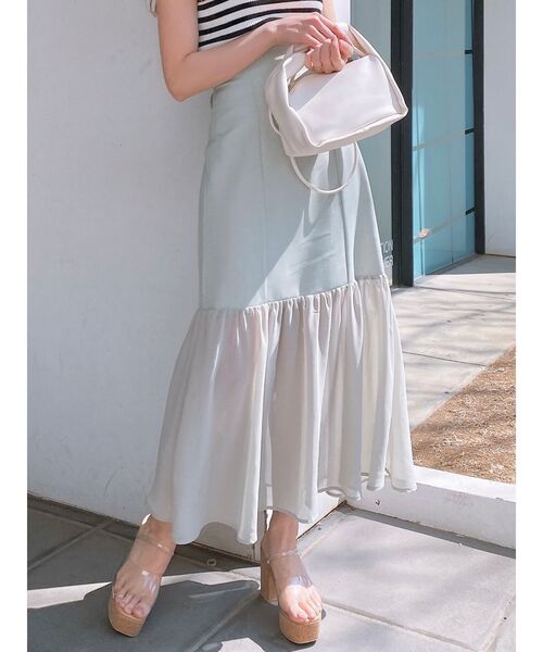 dazzlin（ダズリン）の「レースアップスイッチングスカート（スカート・レディース・ブラウン/グリーン/アイボリー・SMALL/MEDIUM）」の3枚目の写真