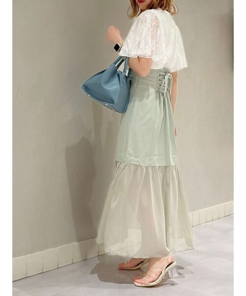 dazzlin（ダズリン）の「レースアップスイッチングスカート（スカート・レディース・ブラウン/グリーン/アイボリー・SMALL/MEDIUM）」の12枚目の写真