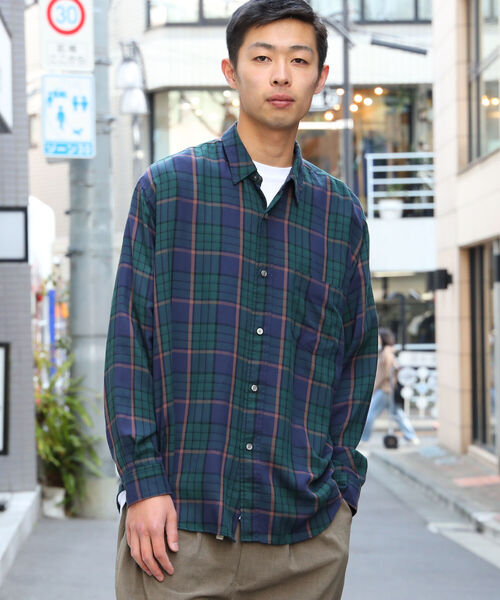 BEAMS（ビームス）の「BEAMS / テトロンレーヨン ミニレギュラー イージーシャツ（シャツ/ブラウス・メンズ・ベージュ/ネイビー/サックスブルー・S/M/L/XL）」の8枚目の写真