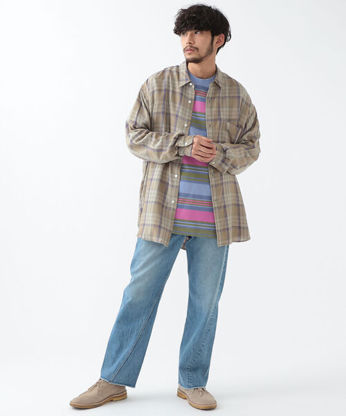 BEAMS（ビームス）の「BEAMS / テトロンレーヨン ミニレギュラー イージーシャツ（シャツ/ブラウス・メンズ・ベージュ/ネイビー/サックスブルー・S/M/L/XL）」の11枚目の写真